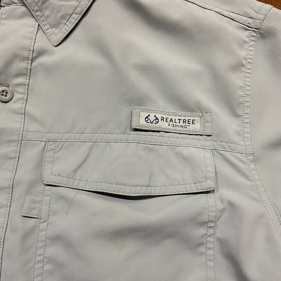Realtree Fishing Outdoors Vented Light Blue Button Down Shirt Men's Size Large - Picture 3 of 10